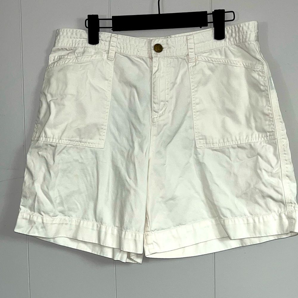 Lauren Ralph Lauren White Cotton Shorts Size 8 Cargo Utility Summer Chico Flat